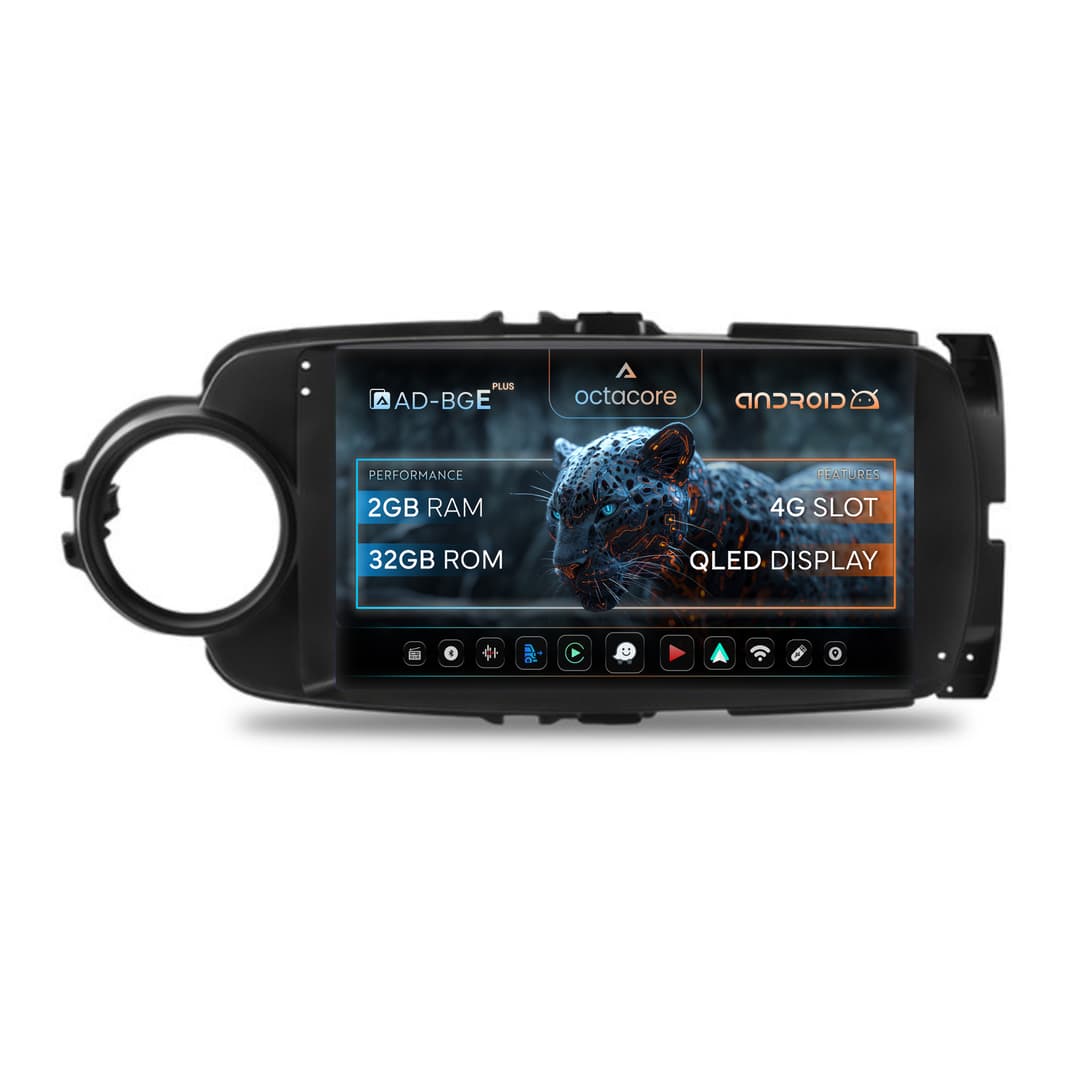 Navigatie Toyota Yaris (2010-2018), Android, E-Octacore 2GB RAM + 32GB ROM, 9 Inch - AD-BGE9002+AD-BGRKIT104B