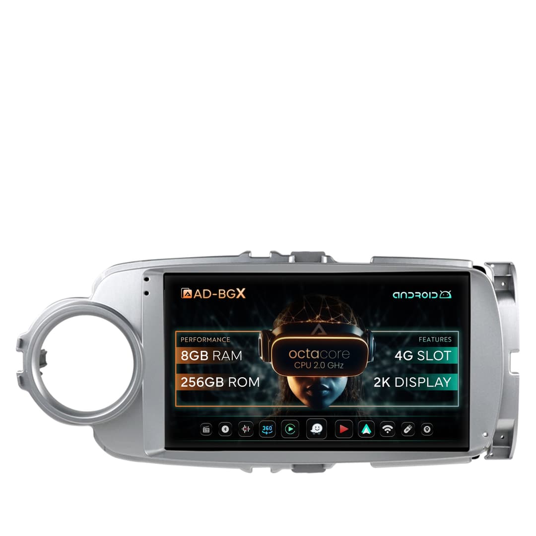 Navigatie Toyota Yaris (2010-2018), Android, X-Octacore 8GB RAM + 256GB ROM, 9.5 Inch - AD-BGX9008+AD-BGRKIT104