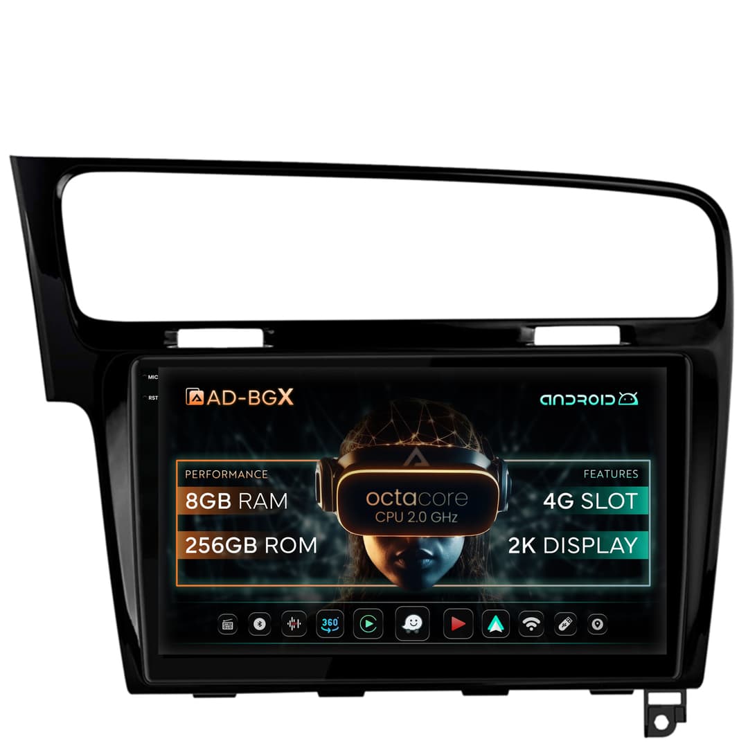Navigatie Volkswagen GOLF 7, Android, X-Octacore 8GB RAM + 256GB ROM, 10.36 Inch - AD-BGX10008+AD-BGRKIT023B