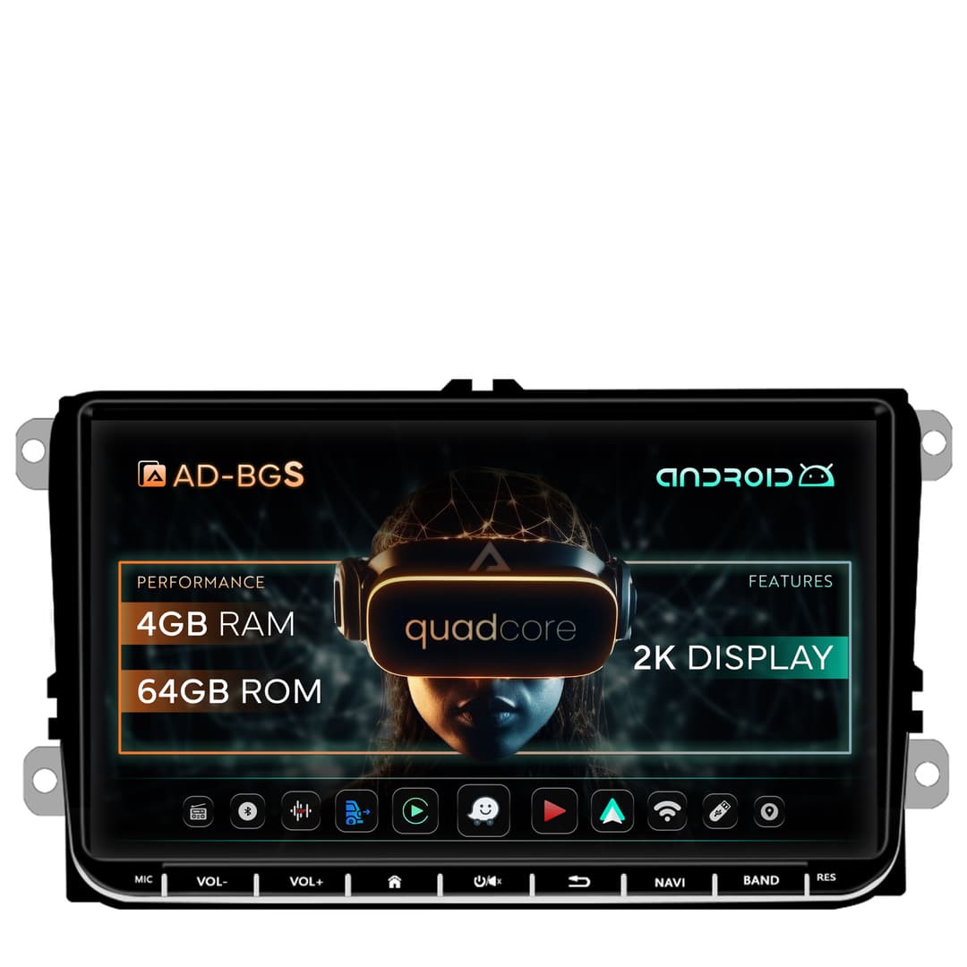 Navigatie Volkswagen, Skoda, Seat, Android 13, S-Quadcore 4GB RAM + 64GB ROM, 9 Inch - AD-BGSW94L