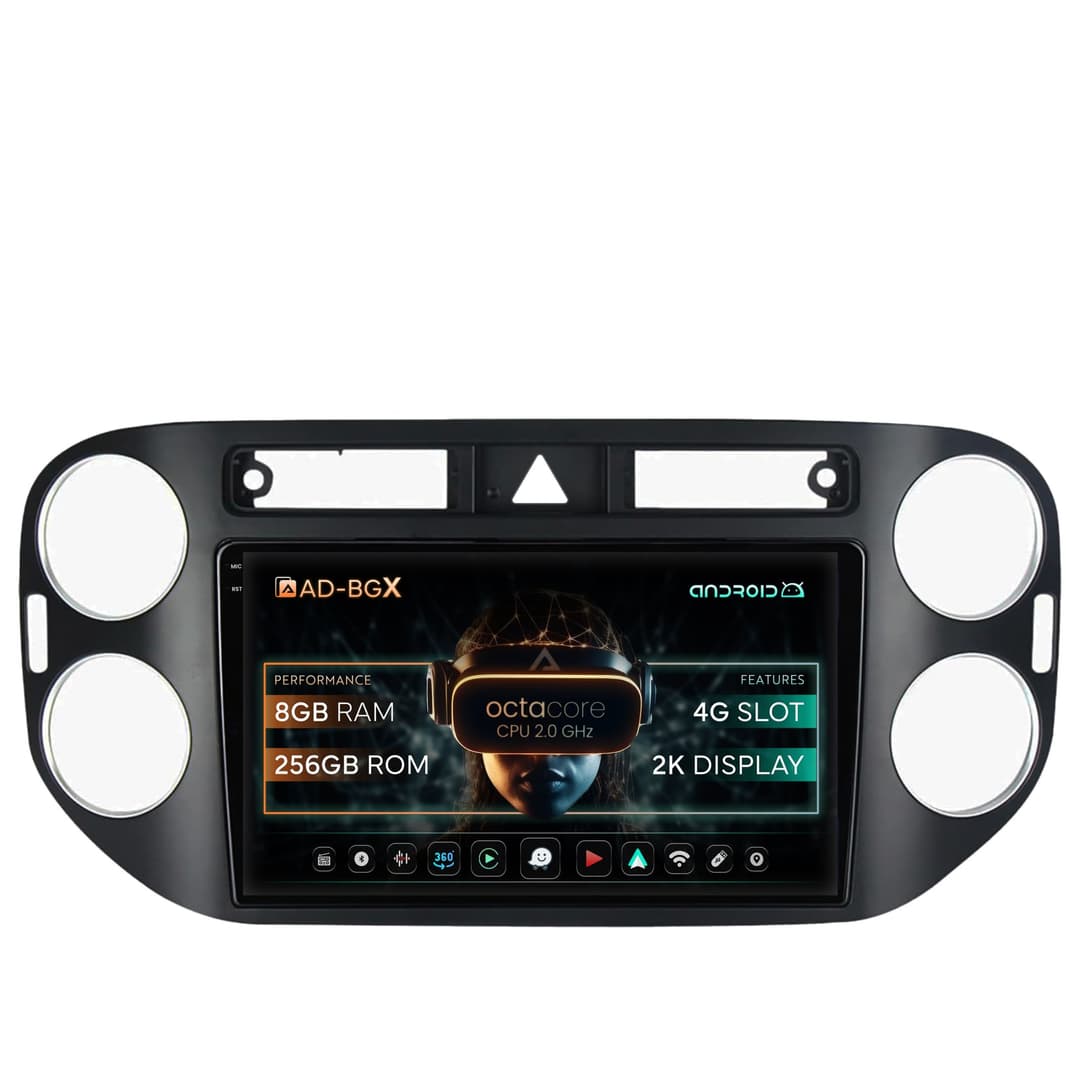 Navigatie Volkswagen Tiguan (2008-2010) VW Golf 5 Plus (2004-2012), Android, X-Octacore 8GB RAM + 256GB ROM, 9.5 Inch -