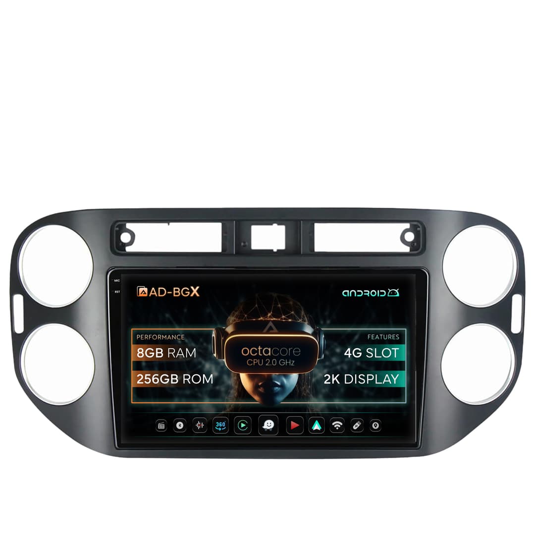 Navigatie Volkswagen Tiguan (2010-2016), Android, X-Octacore 8GB RAM + 256GB ROM, 9.5 Inch - AD-BGX9008+AD-BGRKIT035-1016