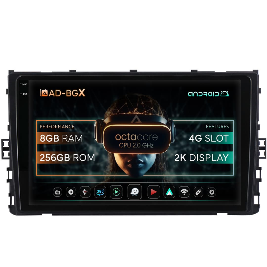 Navigatie Volkswagen Transporter Caravelle (2020+), Android, X-Octacore 8GB RAM + 256GB ROM, 9.5 Inch - AD-BGX9008+AD-BGRKIT041V6