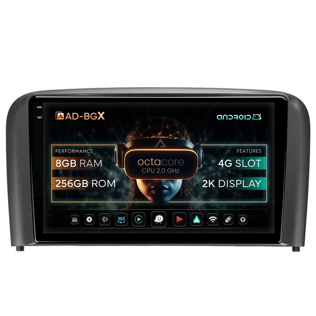 Navigatie Volvo S80 (1998-2004), Android, X-Octacore 8GB RAM + 256GB ROM, 9.5 Inch - AD-BGX9008+AD-BGRKIT404