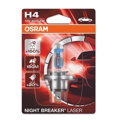 Bec 12V H4 60 55 W Night Breaker Laser Nextgen +150% Blister 1 Buc Osram
