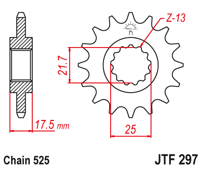 EMGO - Pinion (fata) JTF297, 15 dinti - VFR400R CB500 94- CBF500 04-