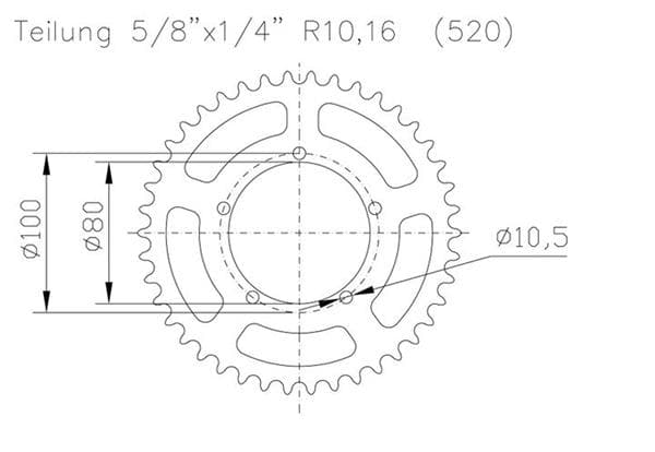 ESJOT - Foaie (spate) Aluminiu 51-32124, 45 dinti - BMW S1000RR Racing Felge