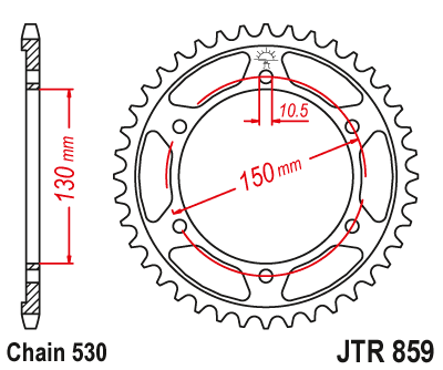 JT - Foaie (spate) JTR859, 38 dinti - XJR1300 - 01