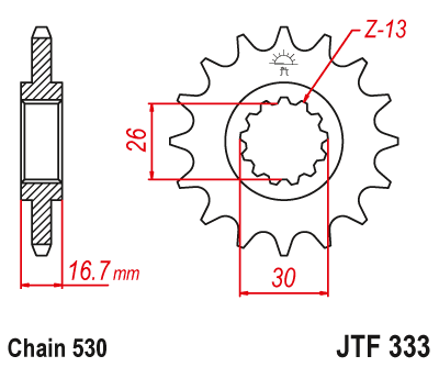 JT - Pinion (fata) JTF333, 15 dinti - VFR750F CBR900RR Sonderzz.