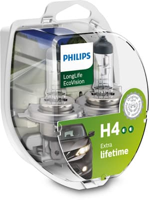 Set 2 Becuri Far H4 60 55W 12V Longer Life Ecovision Philips