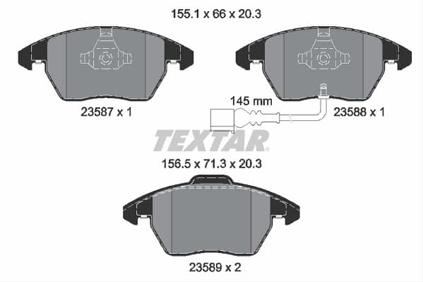 Set placute frana fata Textar 2358701 Audi, VW, Skoda, Seat