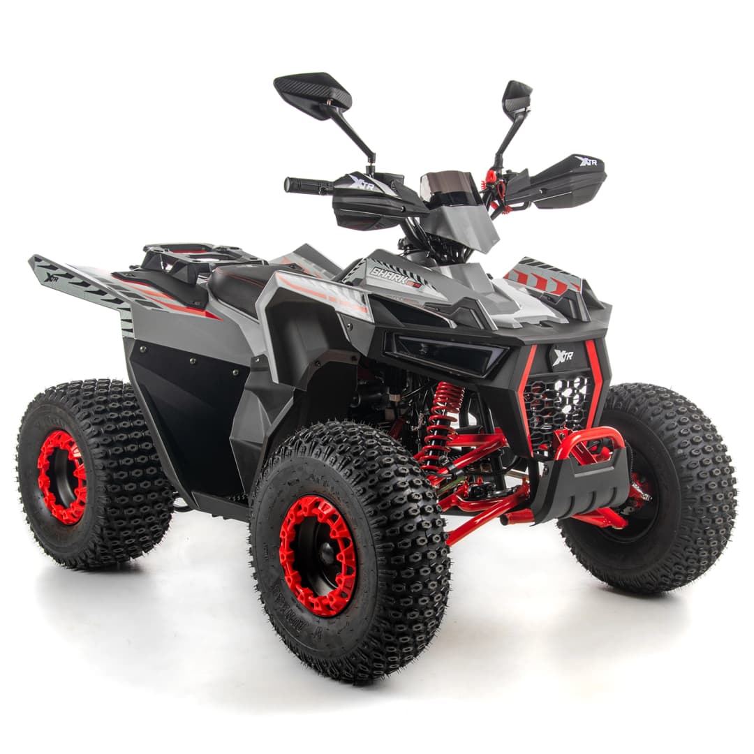 ATV copii XTR 022 ProShark 125cc, 8 inch, 3+1 viteze, pornire electrica, gri-rosu