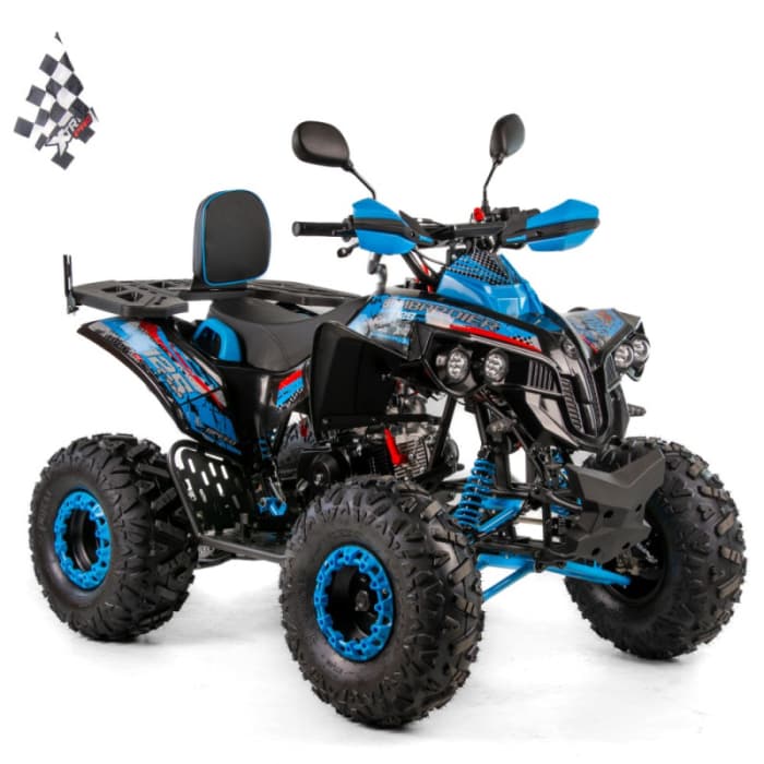ATV XTR Varia Pro Bombardier 008 8, roti 8 inch, 125 cc, 3+1 viteze, culoare negru albastru