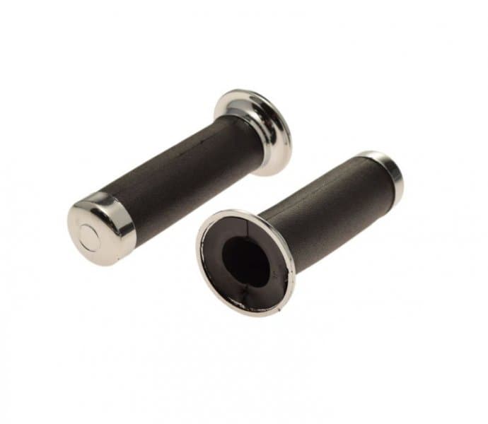 Mansoane moto metal si cauciuc, capete cromate 038