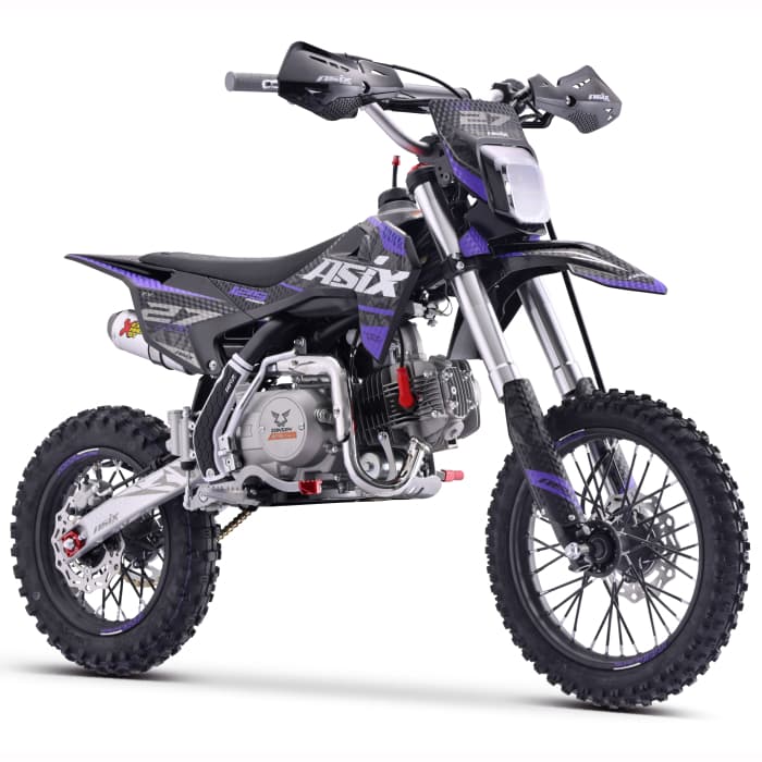 Motocicleta cross copii,Asix XB27 110cc,14 12,far,pornire electromotor,automat,negru-violet