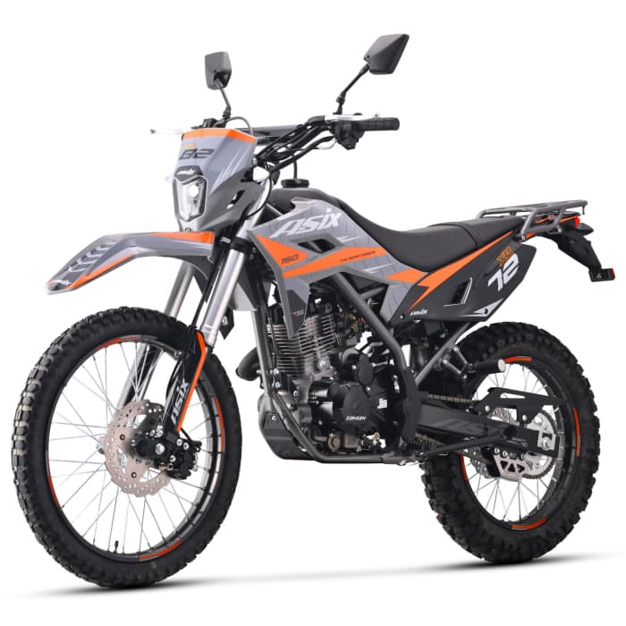 Motocicleta Cross Enduro Asix XB72 A1, 150cc, roti 21 18, culoare gri portocaliu, pornire electrica
