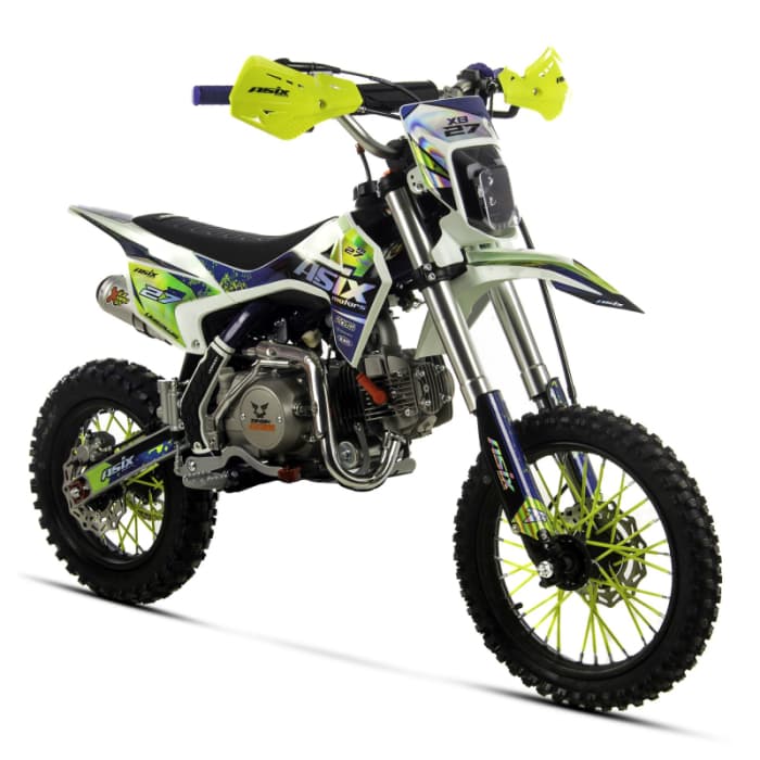 Motocicleta Enduro Cross Asix XB27 A2, 125cc, 4T, roti 14 12 , far, pornire electromotor, culoare albastru lemon
