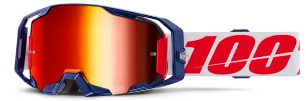 Ochelari atv cross 100% Armatic Mach Z, lentila oglinda rosie