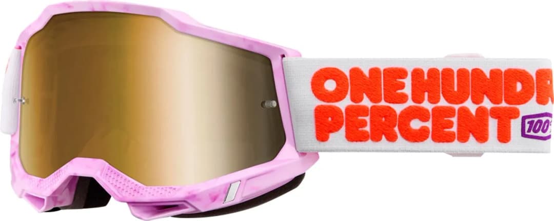 Ochelari cross atv 100% Accuri 2 Hundreds, lentila oglinda aurie, culoare rama multicolor grafic