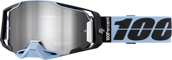 Ochelari cross atv 100% Armega Petros, lentila oglinda argintie, culoare rama multicolor grafic