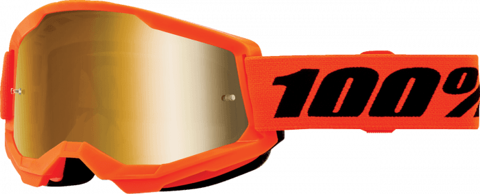 Ochelari cross atv 100% Strata 2 Junior Orange, lentila oglinda, culoare rama portocaliu