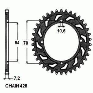 Pinion spate CBR 125-250, 2004-2015, 42 dinti, pas 428, SunStar