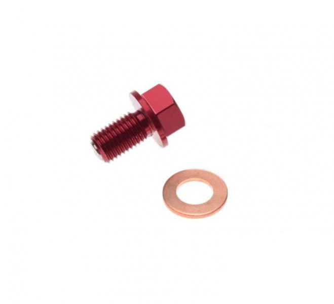 Surub cu magnet, golire ulei M10x1,50, culoare rosu