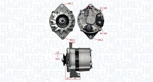 Alternator (12V, 55A) potrivit FIAT TEMPRA; OPEL ASCONA B, ASCONA C, ASTRA F, ASTRA F KOMBI, COMBO MINIVAN, CORSA A, CORSA A TR, CORSA A HATCHBACK, CORSA B, KADETT D, KADETT E 1.0-2.3D 09.72-10.01