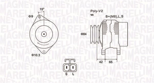 Alternator (12V, 70A) FORD RANGER; MAZDA B-SERIE 2.5D 3.0D intre 1998-2012