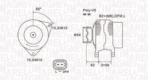 Alternator (14V, 100A) OPEL ASTRA H, ASTRA H GTC, CORSA C, CORSA D, MERIVA A, TIGRA 1.0-1.4LPG intre 2004-2014