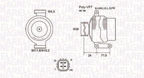 Alternator (14V, 100A) TOYOTA AURIS, COROLLA 2.0D 2.2D intre 2006-2014