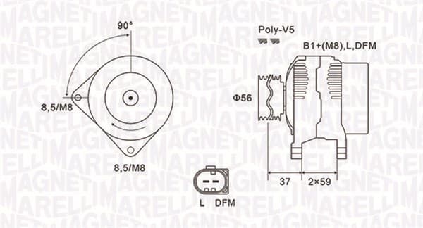 Alternator (14V, 120A) AUDI A4, A6; SKODA SUPERB I; VW PASSAT 1.9D 1.9DH 2.0D intre 1995-2008