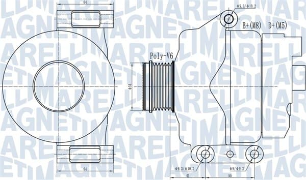 Alternator (14V, 120A) potrivit CITROEN NEMO, NEMO MINIVAN; FIAT FIORINO MINIVAN, GRANDE PUNTO, PANDA, PUNTO, PUNTO EVO, PUNTO EVO HATCHBACK; PEUGEOT BIPPER TEPEE 1.3D 03.09-
