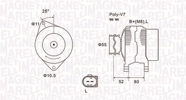 Alternator (14V, 140A) potrivit IVECO DAILY III, DAILY IV, DAILY V; FIAT DUCATO; UAZ PATRIOT 2.3D 3.0D 12.01-