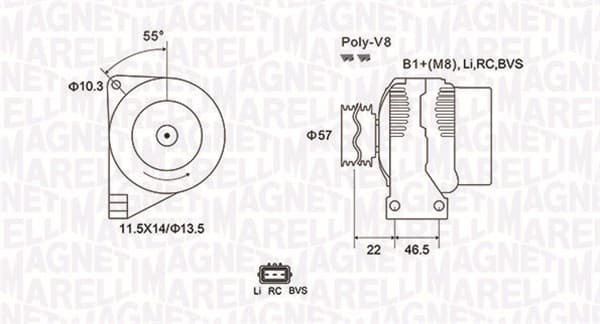 Alternator (14V, 150A) LAND ROVER DISCOVERY III, DISCOVERY IV, RANGE ROVER SPORT 2.7D dupa 2004