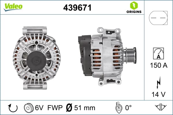 Alternator (14V, 150A) potrivit MERCEDES C (C204), C T-MODEL (S204), C (W204), E (A207), E (C207), E T-MODEL (S212), E (W212) 2.2D 08.08-