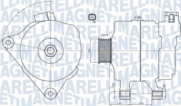 Alternator (14V, 70A) potrivit CITROEN C2, C3 I, C3 II, XSARA; PEUGEOT 207, 307 1.1-1.6 08.00-