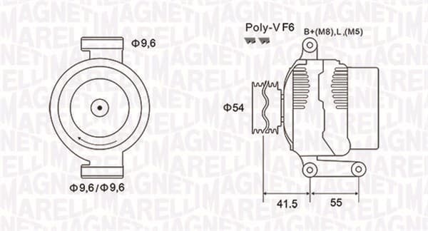Alternator (14V, 90A) ALFA ROMEO MITO; FIAT 500, 500 C, DOBLO, DOBLO CARGO, FIORINO, GRANDE PUNTO, IDEA, LINEA, PANDA, PUNTO, PUNTO EVO, QUBO, STRADA; LANCIA MUSA, YPSILON 1.3D 1.4 1.4LPG dupa 2003