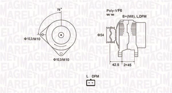 Alternator (14V, 90A) CITROEN BERLINGO, BERLINGO MULTISPACE, JUMPER; FIAT DUCATO; PEUGEOT 207, BOXER, PARTNER 1.4D-2.2D dupa 2001