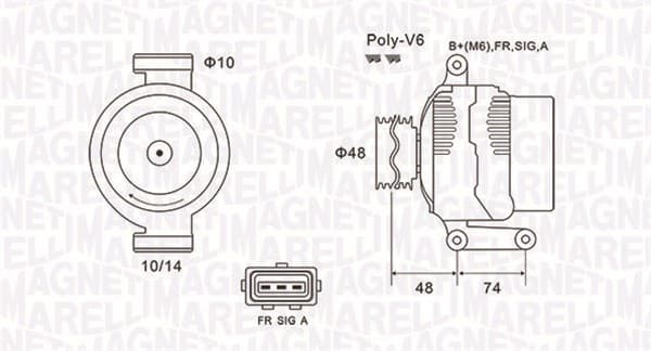 Alternator (14V, 90A) FORD FIESTA V, KA, STREET KA 1.3 1.6 intre 2001-2008