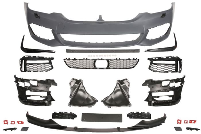 Bara Fata, cu montare radar, M PERFORMANCE, cu grilaje, cu orificii proiector ceata, cu gauri pentru spalator de faruri, grund potrivit BMW 5 G30, F90 02.17-