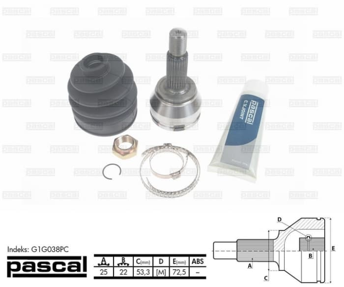 Cap planetara spre roata (25z 22z 53,3mm) FORD FIESTA V, FUSION 1.25 1.3 1.4 intre 2001-2012