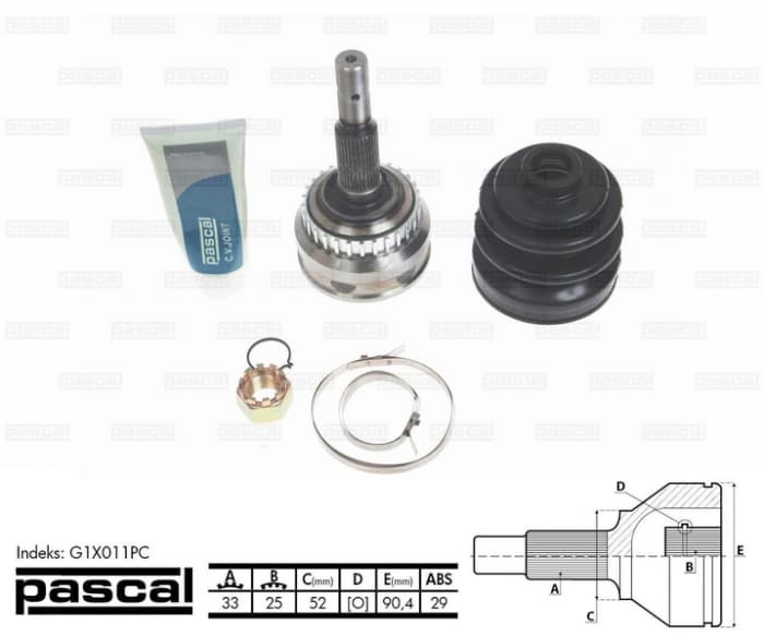 Cap planetara spre roata (33z 25z 52mm; ABS:29) OPEL ASTRA F, ASTRA G, VECTRA B, ZAFIRA A 1.4-2.5 intre 1991-2005
