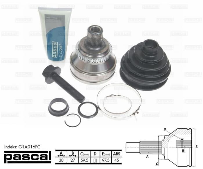 Cap planetara spre roata (38z 27z 59,5mm; ABS:45) AUDI 100, 80, 90, A6, CABRIOLET, COUPE 2.2-4.2 intre 1988-2000