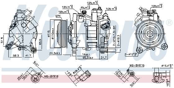 Compresor AC clima BMW Seria 1 (F20), 1 (F21), 2 (F22, F87), 2 (F23), 3 (F30, F80), 3 (F31), 3 GRAN TURISMO (F34), 4 (F32, F82), 4 GRAN COUPE (F36) 1.6D-3.0D dupa 2011