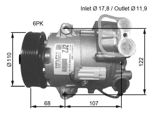 Compresor AC clima OPEL ASTRA J, ASTRA J GTC, MERIVA B 1.3D 1.7D intre 2009-2017