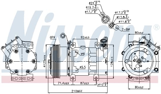 Compresor AC clima RENAULT CLIO II, KANGOO, KANGOO EXPRESS, MEGANE I, MEGANE I CLASSIC, MEGANE I COACH, MEGANE SCENIC, SCENIC I 1.6 1.6CNG 1.6LPG dupa 1998