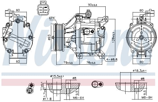 Compresor AC clima TOYOTA COROLLA, COROLLA VERSO 1.4-2.0D intre 2001-2008