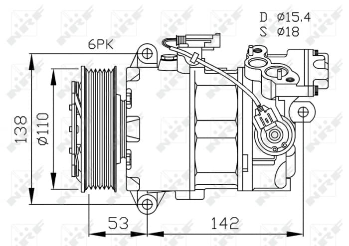 Compresor aer conditionat AC potrivit BMW Seria 1 (E81), 1 (E82), 1 (E87), 1 (E88), 3 (E90), 3 (E91), 3 (E92), 3 (E93), X1 (E84) 1.6 2.0 06.04-06.15
