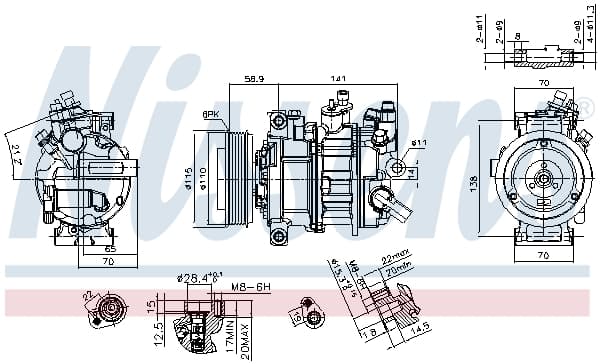 Compresor clima auto aer conditionat potrivit AUDI A4 ALLROAD B9, A4 B9, A5, A6 C7, A7, Q7; PORSCHE MACAN; VW TOUAREG 1.4-3.0D 05.14-